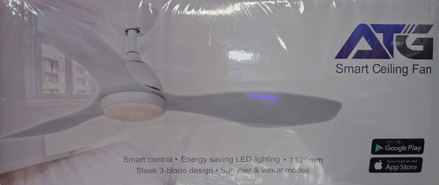 ATG Smart WiFi Ceiling Fan with Adjustable LED Light and app control