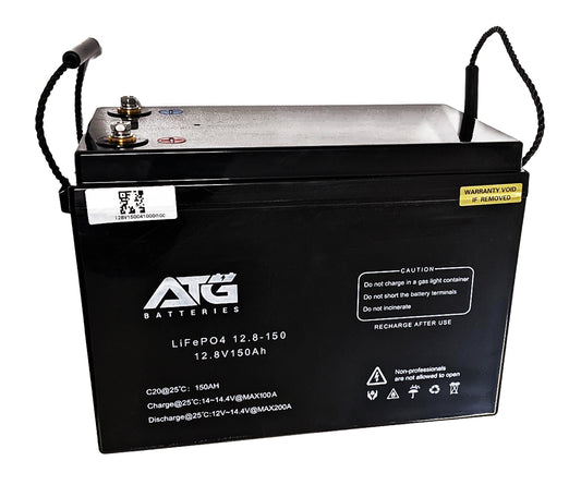 ATG Batteries 150AH 12V Lithium Iron Phosphate LiFePO4 Battery Bluetooth