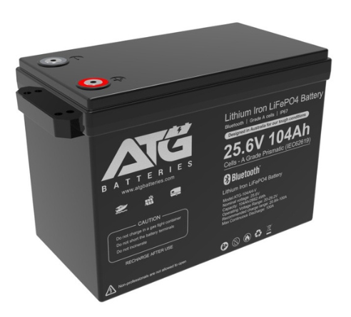 ATG Batteries 104AH 24V Lithium LiFePO4 Battery Bluetooth