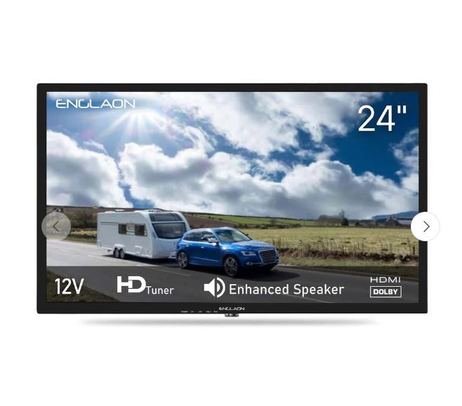 ENGLAON 24″ Google Chromecast inbuilt HD LED 12V TV for Caravans
