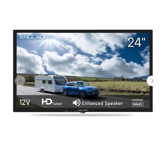 ENGLAON 24″ Google Chromecast inbuilt HD LED 12V TV for Caravans