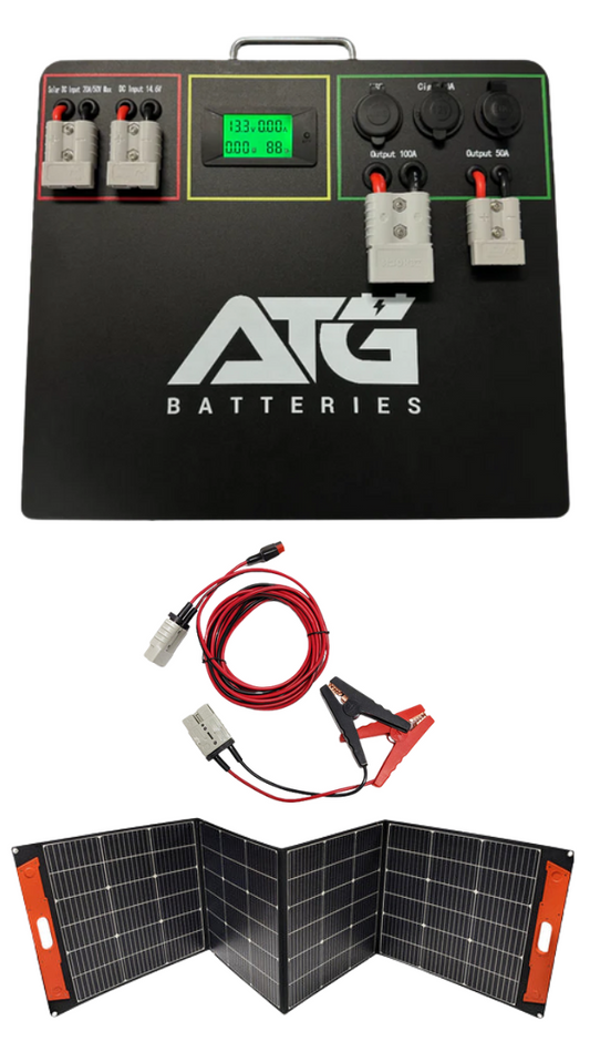 ATG Batteries V3 105Ah Slimline Lithium Bonza Battery + 225W Solar Blanket Kit