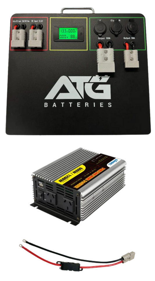 ATG Batteries V3 105Ah Slimline Lithium Bonza Battery + 600W Inverter Kit