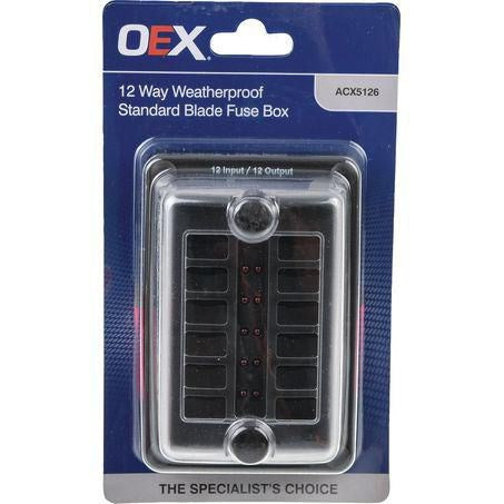ACX5126 - OEX 12 Way Weatherproof Standard Blade Fuse Box