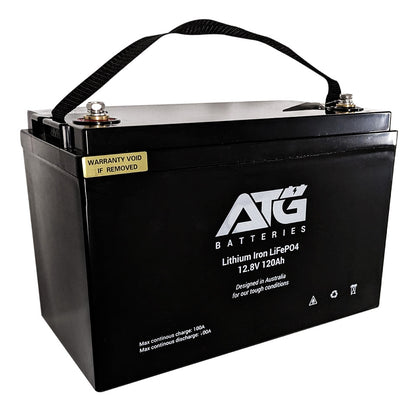ATG Batteries 120AH 12V Lithium Iron Phosphate LiFePO4 Battery Bluetooth
